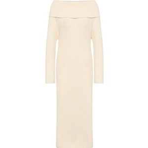 faina Gebreide jurk  crème