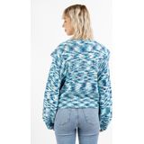 MYMO - Trui - Lichtblauw - Donkerblauw - Wit - Ronde Hals - Losse Pasvorm - Lange Mouw