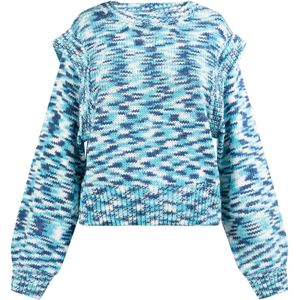 MYMO - Trui - Lichtblauw - Donkerblauw - Wit - Ronde Hals - Losse Pasvorm - Lange Mouw