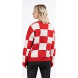 Hoodie set koppel - Valentijns cadeau voor hem en haar - Met voorletters op de mouw - Gepersonaliseerd met liefdes datum in romeinse cijfers - Rood - Wit - Maat S