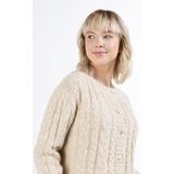 Mymo - Blonda - Vest - Beige - Cropped - Kabelgebreid