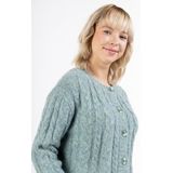 Mymo - Blonda - Vest - Blauwe muntmelange - Cropped - Kabelgebreid patroon