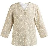 usha - Blouse - Beige - Meerkleurig - Elegante Slip-on Blouse met All-over Bloemenprint