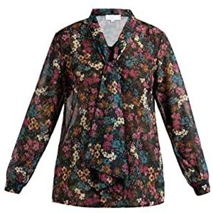 usha Damesblouse, Zwart meerkleurig., L