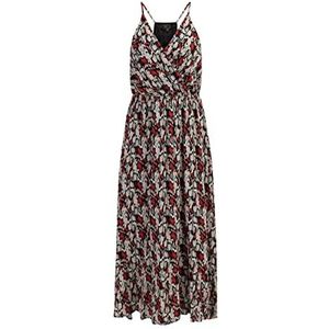 faina Jurk  chamois / rood / zwart / wit