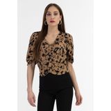 faina Blouse  camel / zwart
