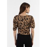 faina Blouse  camel / zwart