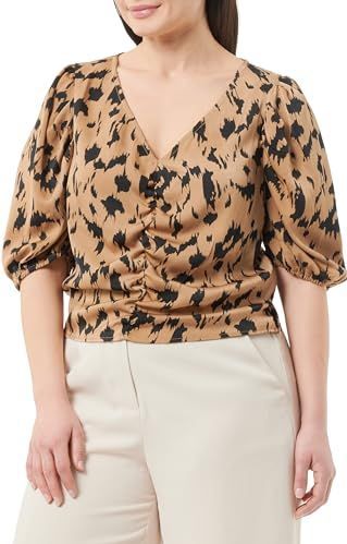 faina Blouse  camel / zwart