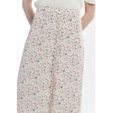 Usha - A-lijn Rok - Kaki / Roestrood / Wit - 3/4 Lengte - Bloemenprint