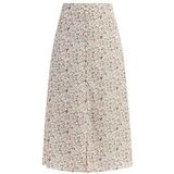 Usha - A-lijn Rok - Kaki / Roestrood / Wit - 3/4 Lengte - Bloemenprint