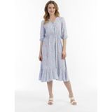 Usha - Jurk - Turquoise - V-hals - 3/4 Lengte - Bloemenprint