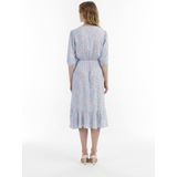 Usha - Jurk - Turquoise - V-hals - 3/4 Lengte - Bloemenprint