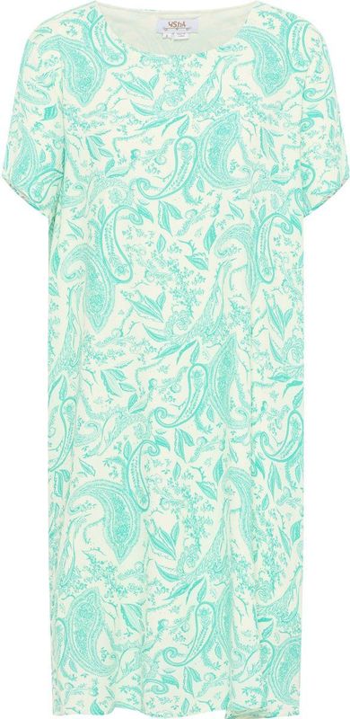 Zomerjurk - Viscose - Ronde Hals - Paisley Motief - Knielengte - Losse Pasvorm - Kwartmouw