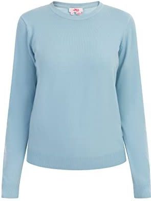 myMo Pull en tricot pour femme, bleu clair, L