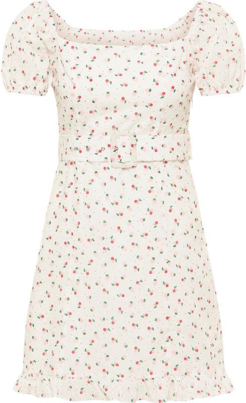 Mymo - Mini-jurk - Wit - Korte Mouwen