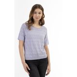 myMo - Gebreide Trui - Korte Mouwen - Lichtgrijs - Viscosemix