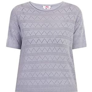 myMo - Gebreide Trui - Korte Mouwen - Lichtgrijs - Viscosemix