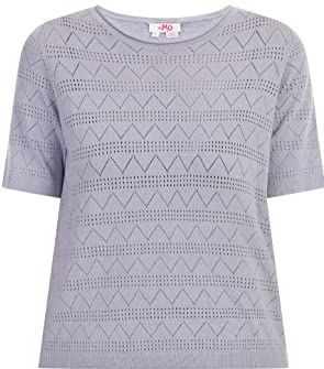 myMo - Gebreide Trui - Korte Mouwen - Lichtgrijs - Viscosemix