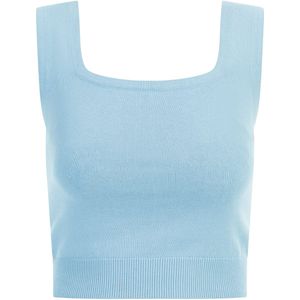 mymo - Gebreide Top - Lichtblauw - Katoenmix