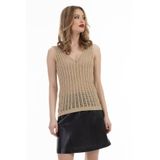 faina gebreide top met fantasiegaren