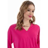 Faina - Blouseshirt - Fuchsia - Lange Mouw - V-hals