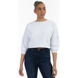 Mymo - Sweatshirt - Wit - Dames - Cropped Vorm - Zachte Katoenmix