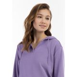 Mymo - Hoodie - Lila - Dames - Katoenmix - Casual Pasvorm