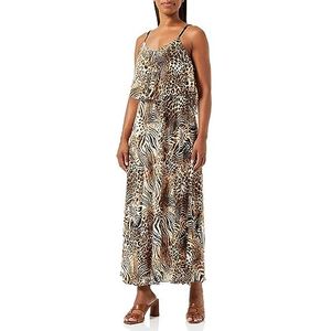 faina Maxi-jurk met dierenprint, damesjurk, Beige