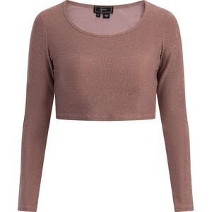 Faina - Jersey Crop Top - Oude Roos - Dames