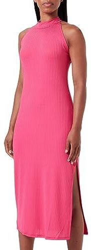 Faina - Jurk - Fuchsia - Jersey - 3/4 Lengte - Mouwloos