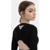 Mymo Midi-jurk met lange mouwen Dames zwart