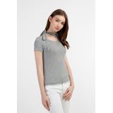 MYMO - Shirt - Grijs Gemêleerd - Jersey - Ronde Hals - Slanke Pasvorm