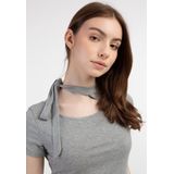 MYMO - Shirt - Grijs Gemêleerd - Jersey - Ronde Hals - Slanke Pasvorm