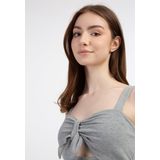 Mymo - Ribgebreide Top - Grijs Melange - Dames