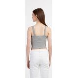 Mymo - Ribgebreide Top - Grijs Melange - Dames