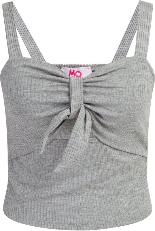 Mymo - Ribgebreide Top - Grijs Melange - Dames