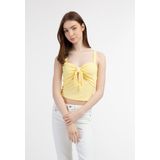 Mymo - Ribgebreide Top - Lichtgeel - Dames