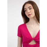 Mymo - Geribde Gebreide Mini-jurk - Roze - Dames