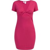 Mymo - Geribde Gebreide Mini-jurk - Roze - Dames