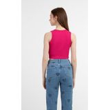 Mymo - Crop Top - Roze - Gebreide Tanktop