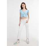 MYMO - Top - Lichtblauw - Jersey - V-hals - Kwartmouw