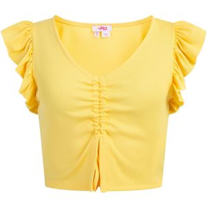 MYMO - Top - Lichtgeel - Jersey - V-hals - Kwartmouw