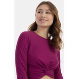 Mymo - Crop Top - Fuchsia - Met Lange Mouwen