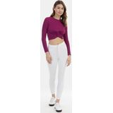 Mymo - Crop Top - Fuchsia - Met Lange Mouwen