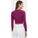 Mymo - Crop Top - Fuchsia - Met Lange Mouwen