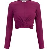 Mymo - Crop Top - Fuchsia - Met Lange Mouwen