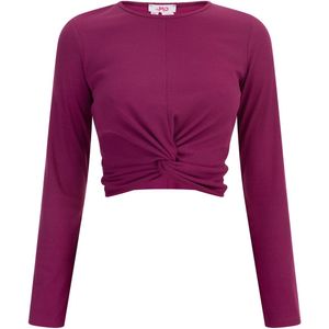 Mymo - Crop Top - Fuchsia - Met Lange Mouwen