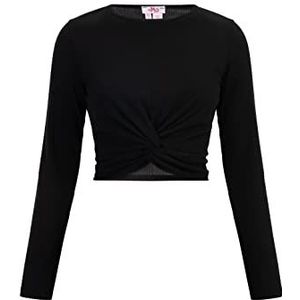Mymo - Crop Top - Zwart - Met Lange Mouwen