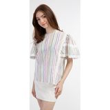 myMo - Blouse - Met Metallic Strepen