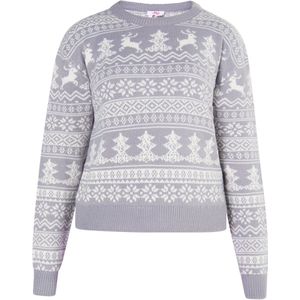 MYMO - Trui 'Biany' - Lichtgrijs - Ronde Hals - Lange Mouw